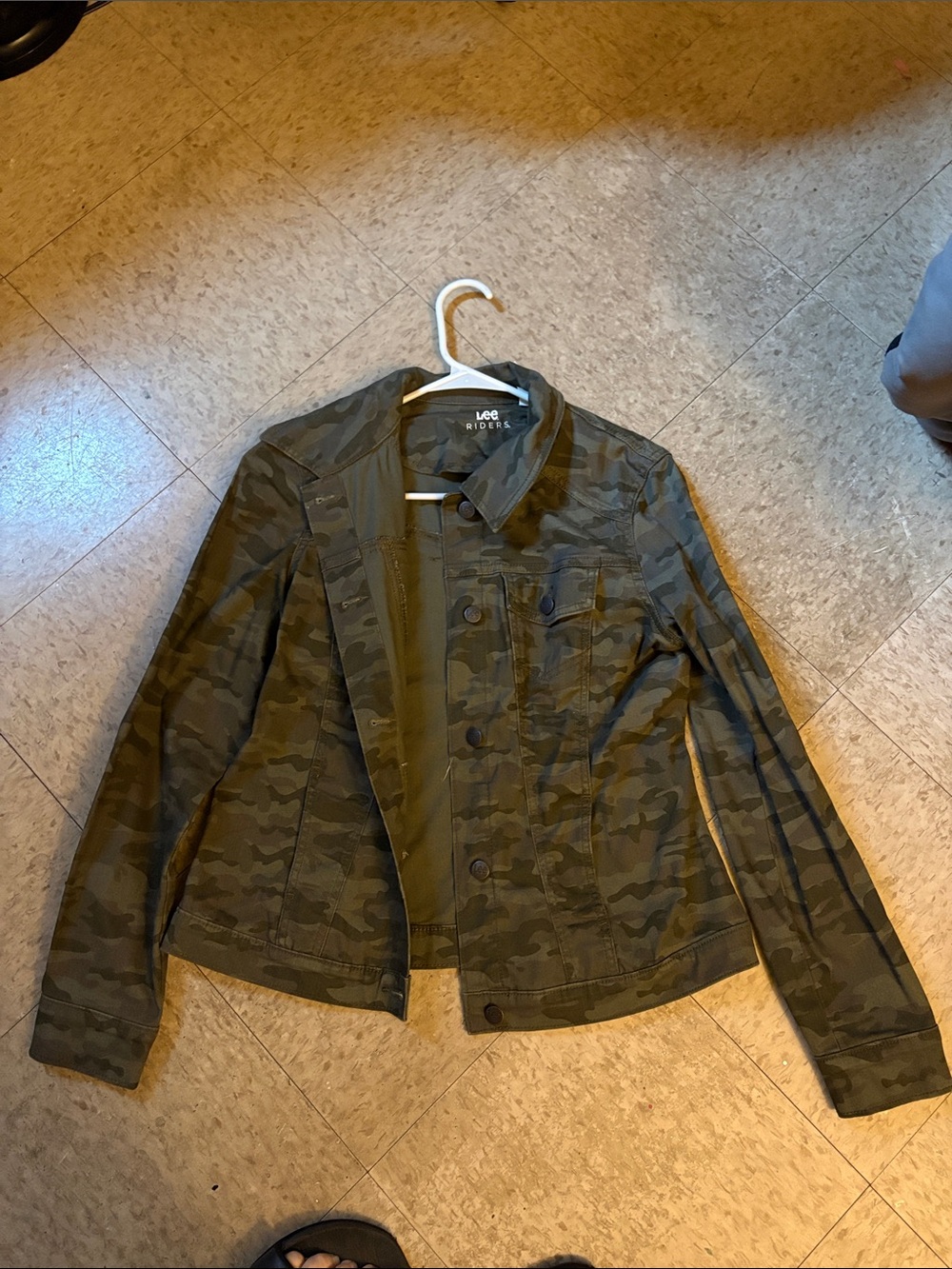 Lee Olive Camo Military Trucker Jacket